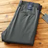 Pantalones Casuales Rectos Holgados Transpirables Cómodos de Lana Tencel de Alta Calidad para Hombre