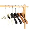 Perchas Negras de Lujo Hechas a Medida Transfronterizas para Hoteles y Tiendas de Ropa, Perchas de Marca de Gama Alta y Perchas para Pantalones, Al por Mayor en Stock