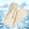 Pantalones Casuales de Seda de Hielo para Hombre, Corte Holgado, Novedad Verano 2026, Pantalones Rectos de Secado Rápido, Pantalones Largos Deportivos Versátiles de Moda