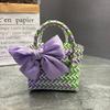 Bolso tejido de plástico nuevo del fabricante, cesta tejida, bolsa de regalo tejida a mano, bolsa de playa para mujer
