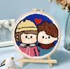 Bordado Poke Ruso Bordado a Mano DIY Paquete de Material Pintura con Lana Bordado en Pareja Poke Poke Poke Poke Show Aguja