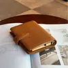 Bloc de Notas de Negocios Transfronterizo Simple de Piel de Vaca de Primera Capa Cuaderno de Cuero Genuino con Bolsillo para Tarjetas Cremallera Cuaderno Portátil