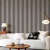Papel Tapiz de Rejilla con Imitación de Madera Autoadhesivo Pegatinas de Pared de PVC para Sala de Estar, Dormitorio, Renovación de Hotel, Pegatinas de Pared Impermeables Decorativas