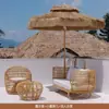 Sofá de Rattan para Exterior, Sala de Estar Aberta à Prova d'Água e de Sol, Conjunto de Sofá Duplo de Rattan para Pátio, Mobiliário de Lazer para Exterior