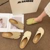 Mules de Punta Abierta para Mujer, Nuevas Sandalias Planas Retro Verano 2025, Mules Versátiles Estilo Hada