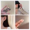 Pendientes de botón de hoja con diamantes completos de moda trendy 2024, estilo Dongdaemun, pendientes versátiles y de personalidad única para mujer