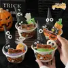 2025 Decoración Creativa de Papel Maché para Pastel de Halloween Adornos Fantasma Divertido Calabaza Cono de Fiesta Festiva Enchufe