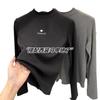 Moda Retro Terciopelo Alemán Otoño e Invierno 2024 Nuevo Interior Elegante Patrón Bordado Camisa Base Top de Manga Larga para Mujer Tendencia