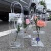 Bolsa Tote Transparente de PVC com Flores para Montagem de Barraca, 520 Dia dos Namorados Caneca de Confissão Embalagem de Flores Saco de Embalagem de Plástico Personalização