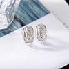 Brincos Europeus e Americanos Elegantes Exagerados Longos Vazados de Coração Brincos Elegantes de Coração de Pêssego com Diamantes Completos Brincos Versáteis Populares da Moda