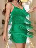 Vestido de mujer de comercio exterior europeo y americano Amazon sexy sin mangas con tirantes y borlas falda de fiesta de graduación en discoteca