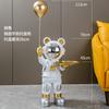 Yi Fang Home Astronauta Oso Decoración de Piso para Sala de Estar Junto al Sofá y Mueble de TV Decoraciones para Oficina