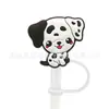 Nuevo protector de pajita de cachorro de dibujos animados tapa de pajita de 10 MM tapón de polvo de silicona decoración de pajita de fiesta de dibujos animados linda cruz