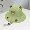 Chapéu de Sol Infantil com Aba Larga para Passeios de Verão, Chapéu de Sol com Proteção UV para Meninos e Meninas, Chapéu de Pescador, Chapéu de Palha Respirável, Desenho Animado