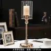 Portavelas Nórdico Portavelas Adorno Luz de Lujo Cubierta de Vidrio Accesorios para Cena a la Luz de Velas Decoración de Mesa Romántica Retro Hogar