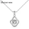 Colgante de Moissanita Nuevo de la Marca Daisi Ni Colgante Geométrico de Flor de Ciruelo Color D 50 Puntos Collar de Diamante para Mujer