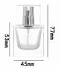 Botella de perfume con tapa de madera cuadrada de 15 bayonetas, con fondo grueso y cuadrado, para cosméticos, subembotellado, prensa pulverizadora, vacía, venta al por mayor, disponible en stock.