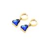 Nuevos aretes de acero de titanio geométricos simples de amor, hebilla para la oreja, acero inoxidable, temperamento, amor, verde, azul, blanco, diamantes, aretes al por mayor