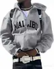 Moletom de Fleece 2026 com Zíper Completo, Design Gratuito, Processamento Gratuito, Transferência Térmica 2D, Padrões de Letras Impressos em 3D