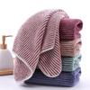 Toalla de rayas de fábrica, suave, absorbente, transfronteriza, para el hogar, de lana coral.