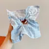 Scrunchie Lenço Quadrado com Laço Infantil para Meninas 2025 Novo Prendedor de Rabo de Cavalo Acessório de Cabelo para Coque de Princesa