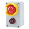 Caixa de controle com botões de alta qualidade com tampa protetora para interruptor, caixa de controle de partida/parada, luz indicadora do ventilador para operação remota, parada de emergência.