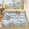 Insa Clase a Bebé y Maternidad Algodón Puro Algodón Completamente Cepillado Algodón Lavado Juego de Cuatro Piezas Funda Nórdica Sábana Bajera Dormitorio Estudiantil Juego de Tres Piezas Antibacteriano
