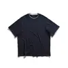 Yidao Vintage 2026 Verão Nova Tendência Estilo Japonês Cor Sólida Simples Design Falso Duas Peças Camiseta Masculina Casual Solta de Manga Curta