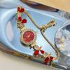 Reloj de pulsera extraíble para mujer, con diseño explosivo de flores, mariposas, hojas y diamantes, de cuarzo, con ajuste libre.
