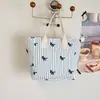 Bolsa de compras doce estampada estilo preguiçoso para ir ao trabalho, lona, grande capacidade, moderna, de ombro, de mão