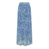Falda Larga de Verano Nueva Moda Estilo Resort Francés Floral Ajustada al Cuerpo Falda Cola de Pescado Cintura Alta Delgado para Mujer