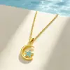 Colar de design vintage europeu e americano transfronteiriço de lua e sol, estrela e lua brilham juntas, design de nicho, acessórios com diamantes completos para mulheres