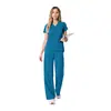 Uniformes de Doctor Personalizados con Impresión Digital, Logo Bordado de Poliéster Transfronterizo, Uniformes de Exfoliación Oral para Salón de Belleza, Pequeñas Cantidades Comercio Exterior