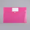 Bolsas de archivo de plástico transparente tamaño A4 con broche, bolsas de archivo impermeables para almacenamiento de oficina, juego de ocho piezas en stock para venta al por mayor
