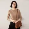 2026 Cachemir Diseño de Alta Gama Otoño Nuevo Estilo Suéter de Punto Estilo Perezoso con Pequeño Patrón de Trenza Cuello Redondo Camiseta Básica