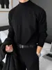 Suéter de Tricô Meia-Gola para Homens, Novo Estilo Outono e Inverno, Adequado para Combinar com Casacos e Ternos, Blusa de Manga Longa