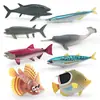 8 Piezas de Figuras Realistas de Peces Marinos PVC Modelos de Vida Marina Incluye Pez Mariposa Narval Atún Pez León y Más Juguetes Educativos para Niños O