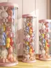 Cubo de Almacenamiento para Muñecas Juguete de Peluche Muñeca Muñeca Grande Cubo de Almacenamiento de Tela Transparente Cilíndrico