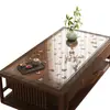 Nuevo mantel para mesa de té estilo chino, cubierta de mesa de té de vidrio suave de PVC semitransparente, protector de mesa de té de caoba de alta gama
