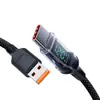 Línea de Datos de Carga Rápida con Pantalla Digital Transparente de 120W Tipo Doble USB-C Carga Rápida Aplicable a Teléfono Móvil Huawei Apple 15-16