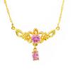 Atacado Ametista Zircão Banhado A Ouro Girassol Colar Mulheres E Meninas Imitação de Ouro Gem Pingente de Areia Ouro Clavícula Cadeia