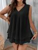2026 Europeu e Americano Temu Transfronteiriço Desejo Comércio Exterior Roupas Femininas Novo Cor Sólida Decote V Solto Chiffon Top Sem Mangas Colete