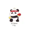 [Original] Serie Deportiva Tenis de Mesa Panda Bádminton Panda Colgante Llavero de Aleación de Zinc