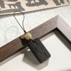 Chaveiro de carro de sândalo natural pendurado em madeira antigo pequeno pingente joias bolsa em U disco pendurado gravura corrente de celular presente