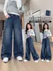 Pantalones para Niñas Primavera y Otoño 2026 Estilo Nuevo Sueltos Largos para Niñas Mayores, Pantalones de Mezclilla Anchos para Niños de Otoño