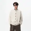Suéter cárdigan estilo retro americano 2026, corte relajado para hombre, colección otoño/invierno, estilo coreano, diseño minimalista con un toque de sofisticación, suéter de punto con cuello redondo