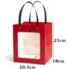 Saco de Presente Balde Transparente de Abraço de Ano Novo Bolsa de Mão Única Bolsa com Janela Caixa de Presente para Assar Caixa de Doces para Casamento Embalagem