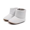 Botas Meia de Tricô de Cano Alto Forradas com Lã para Bebê Outono e Inverno Transfronteiriças Sapatos Pré-Caminhada Antiderrapantes com Solado Macio para Recém-Nascidos Sapatos de Bebê