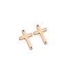 Pingente de Cruz em Aço Inoxidável Banho de Vácuo Conector de Duplo Furo DIY Colar Brincos Pulseira Acessórios de Joias Transfronteiriço