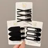 Horquilla Nueva de Estilo Sin Costuras con Borde Negro Mate Simple para Flequillo Lateral, Pinza de Pelo de Pato, Elegante Accesorio para el Cabello